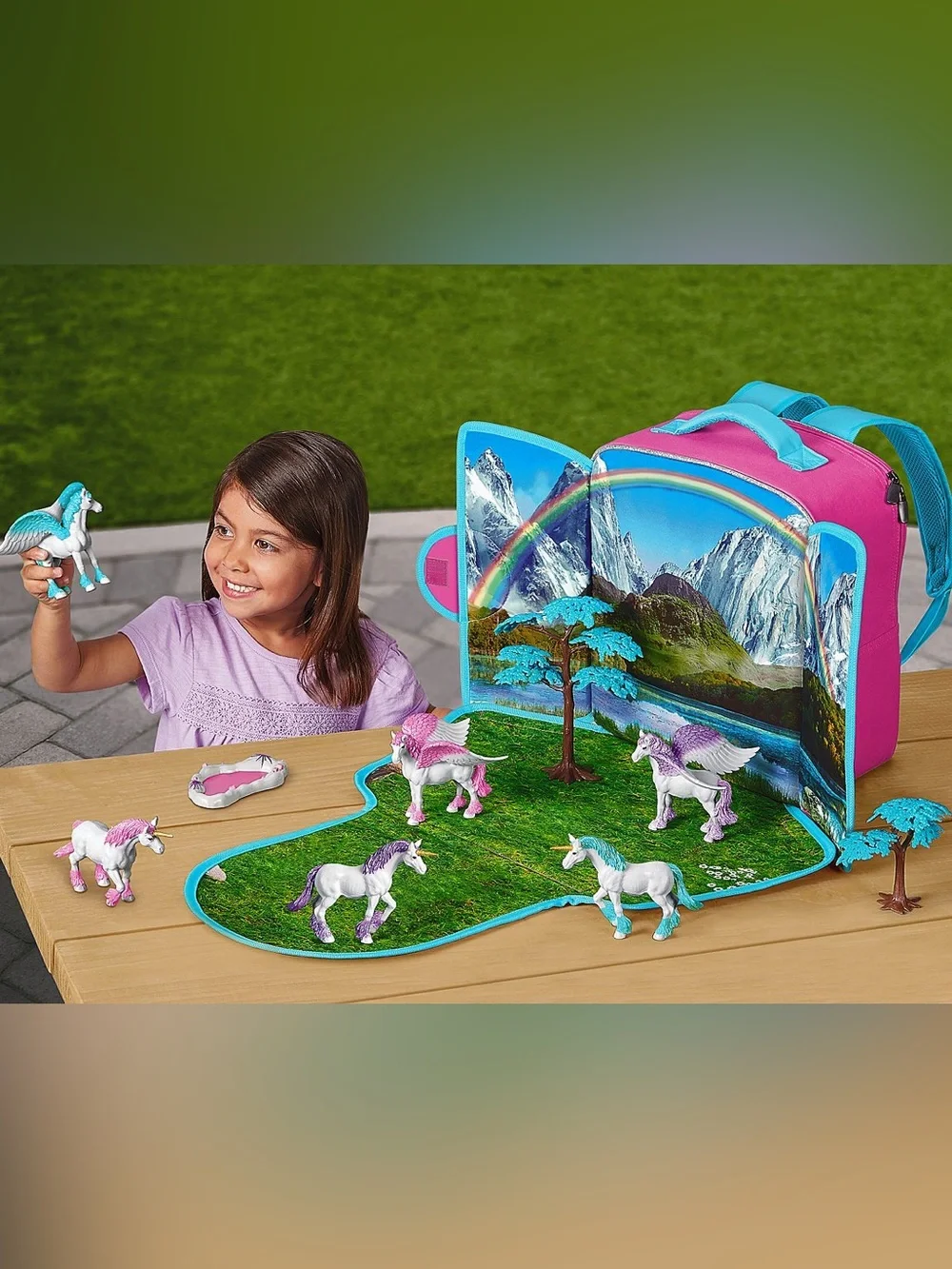 🦄Lakeshore Unicorn Lunchbox🦄 - Pink with Scenic Print